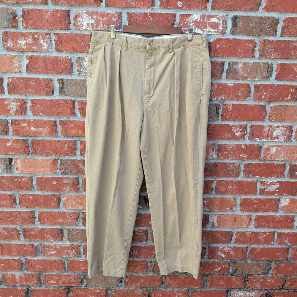 Polo Ralph Lauren Andrew Pant Mens 38x30 Khaki Tan Pleated Chino Cotton Trousers